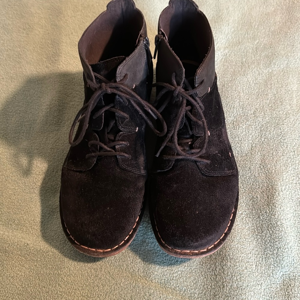 Clarks Collection Black Suede Ankle Boots